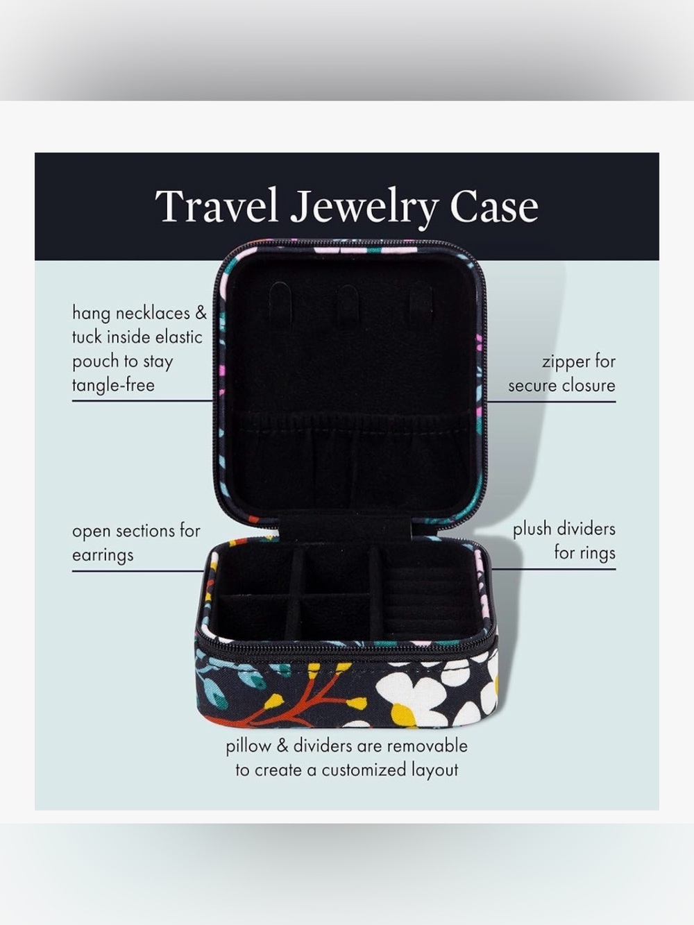 kate spade Black Floral Travel Jewelry Organizer - Picture 3 of 5
